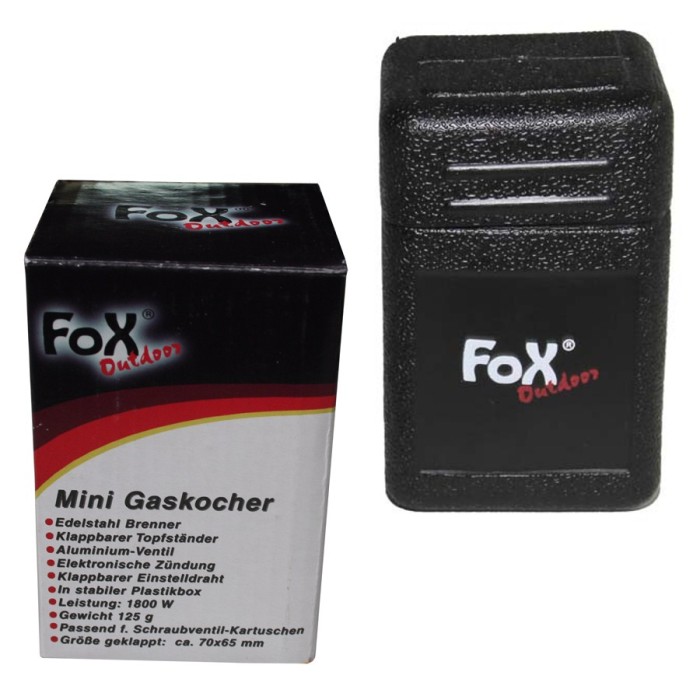Fox Outdoor, gas cooker, in a sturdy plastic box